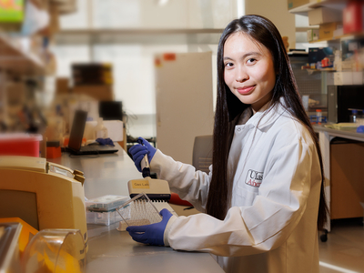 Vy Do in UMas Amherst biomedical engineering lab